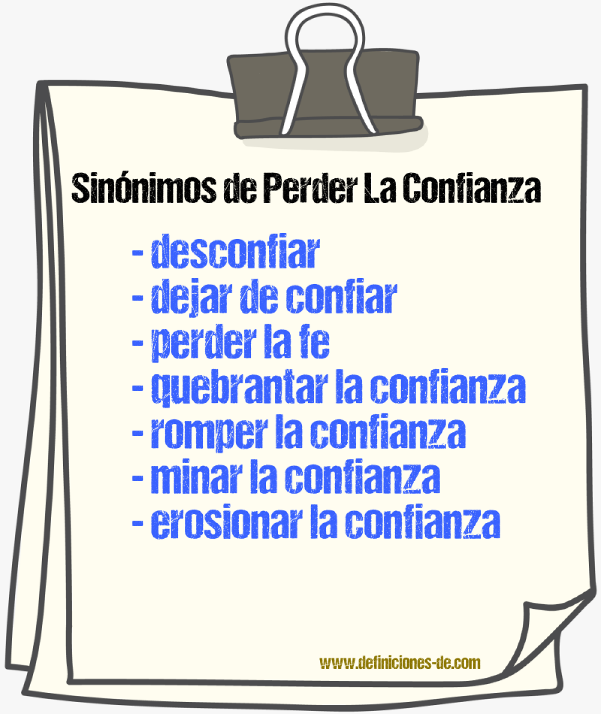 Sinónimos de perder la confianza