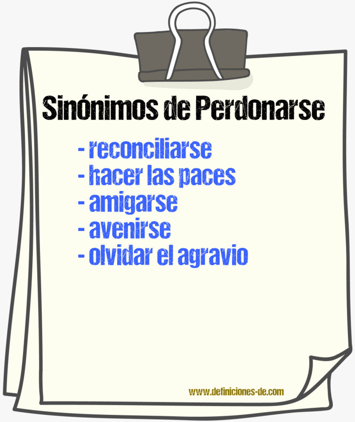 Sinónimos de perdonarse