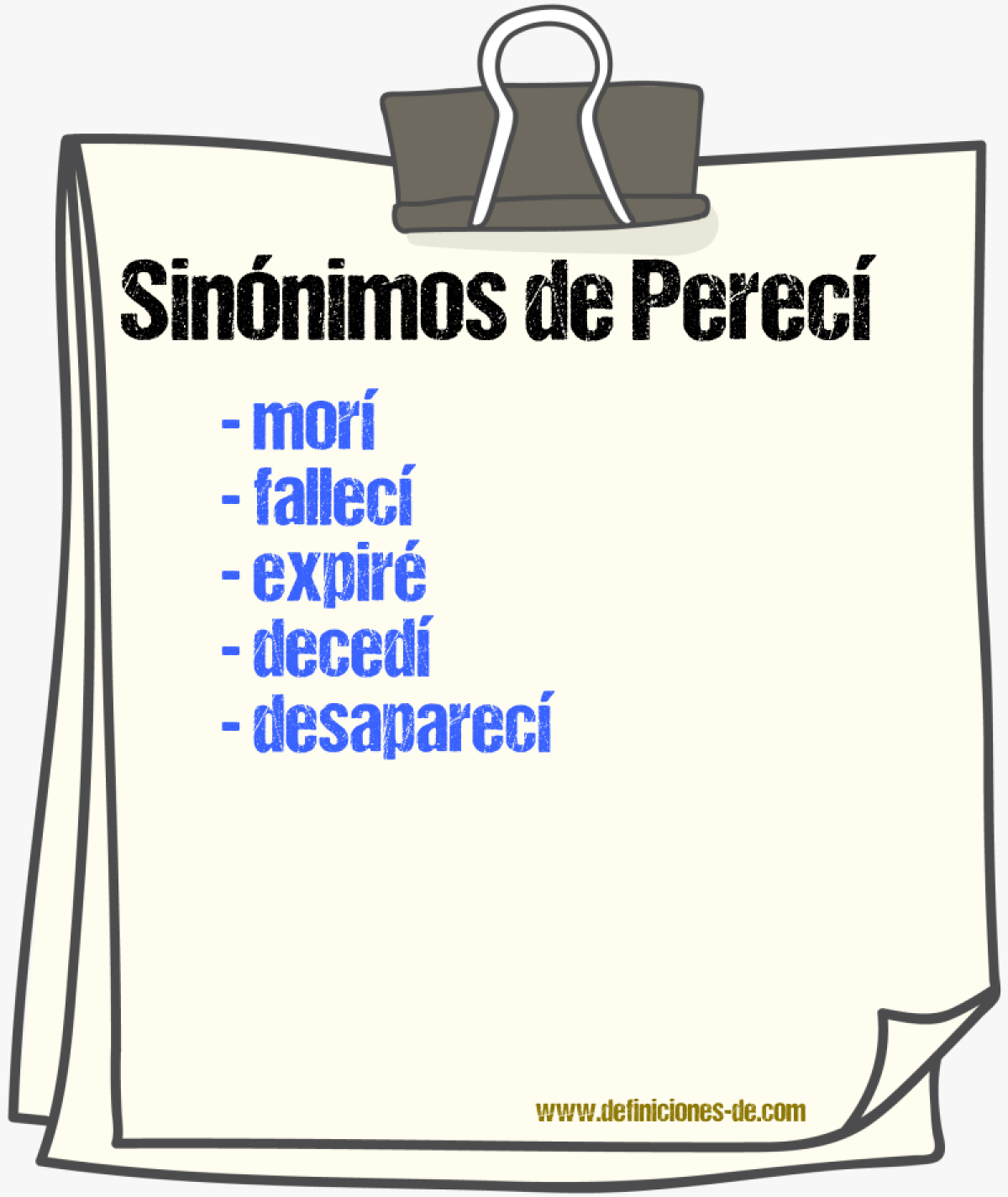 Sinónimos de perecí