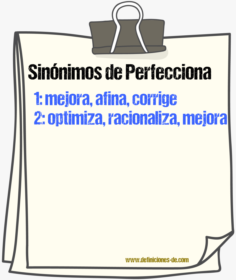 Sinónimos de perfecciona