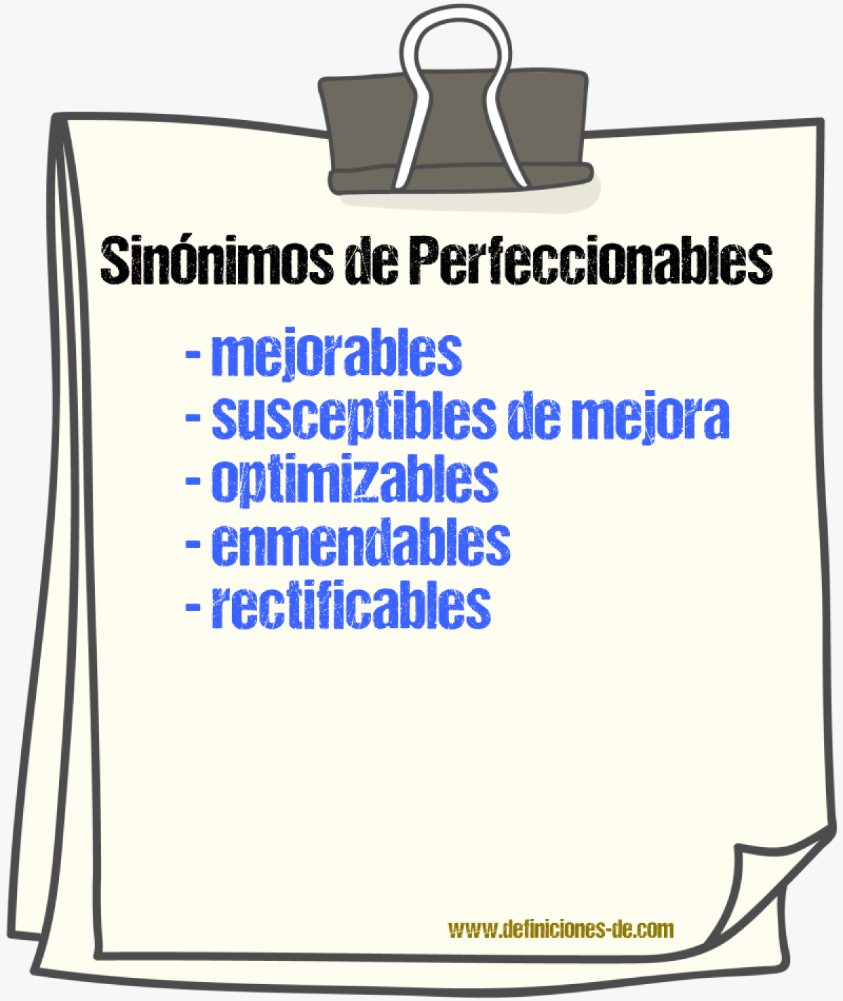 Sinónimos de perfeccionables