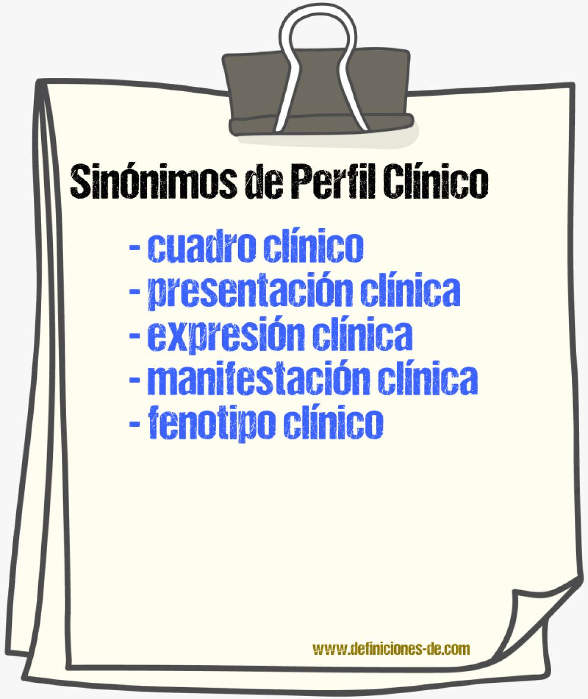 Sinónimos de perfil clínico