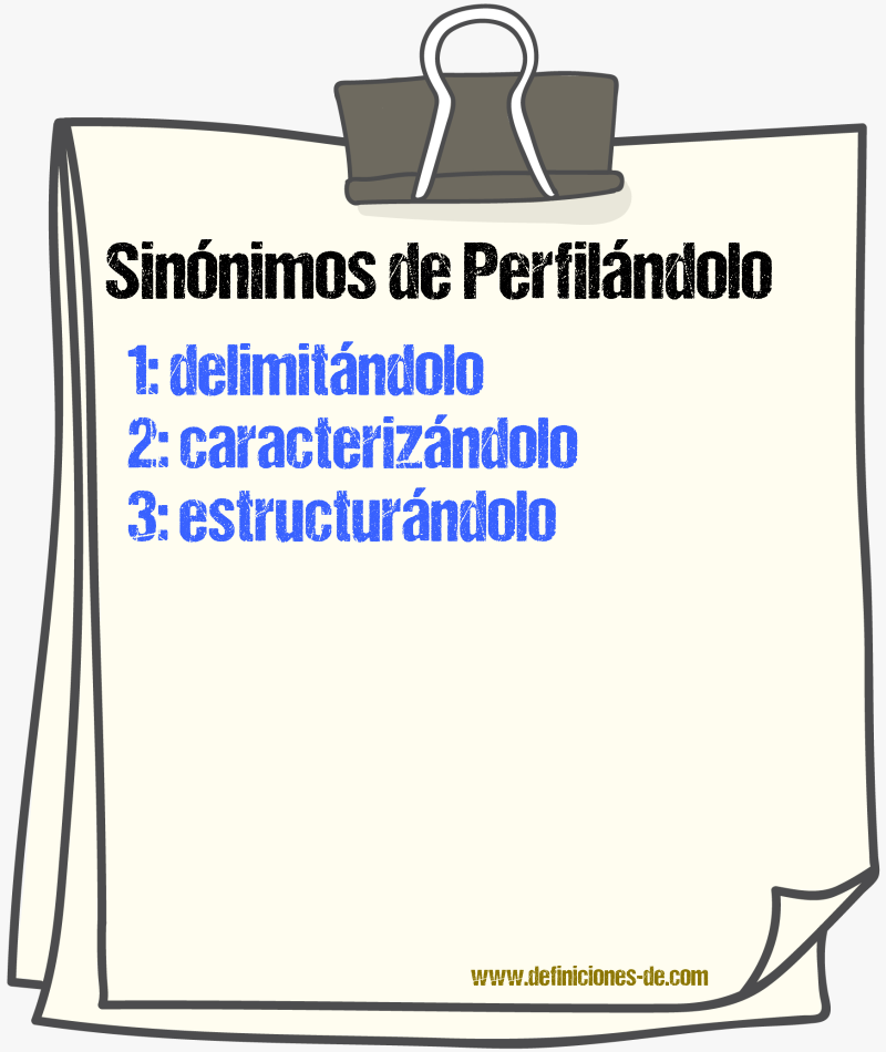 Sinónimos de perfilándolo