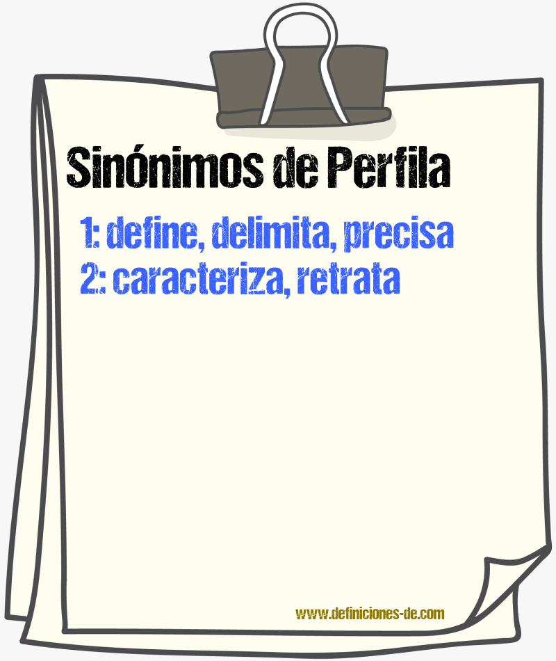 Sinónimos de perfila