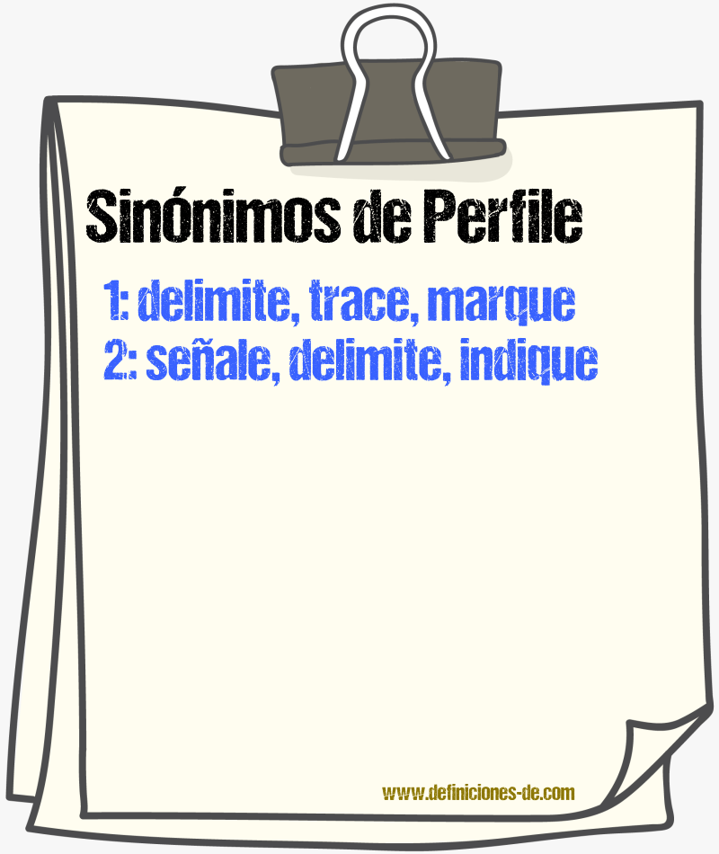 Sinónimos de perfile