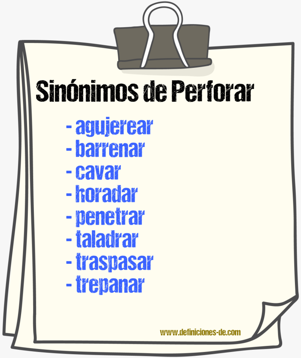 Sinnimos de perforar