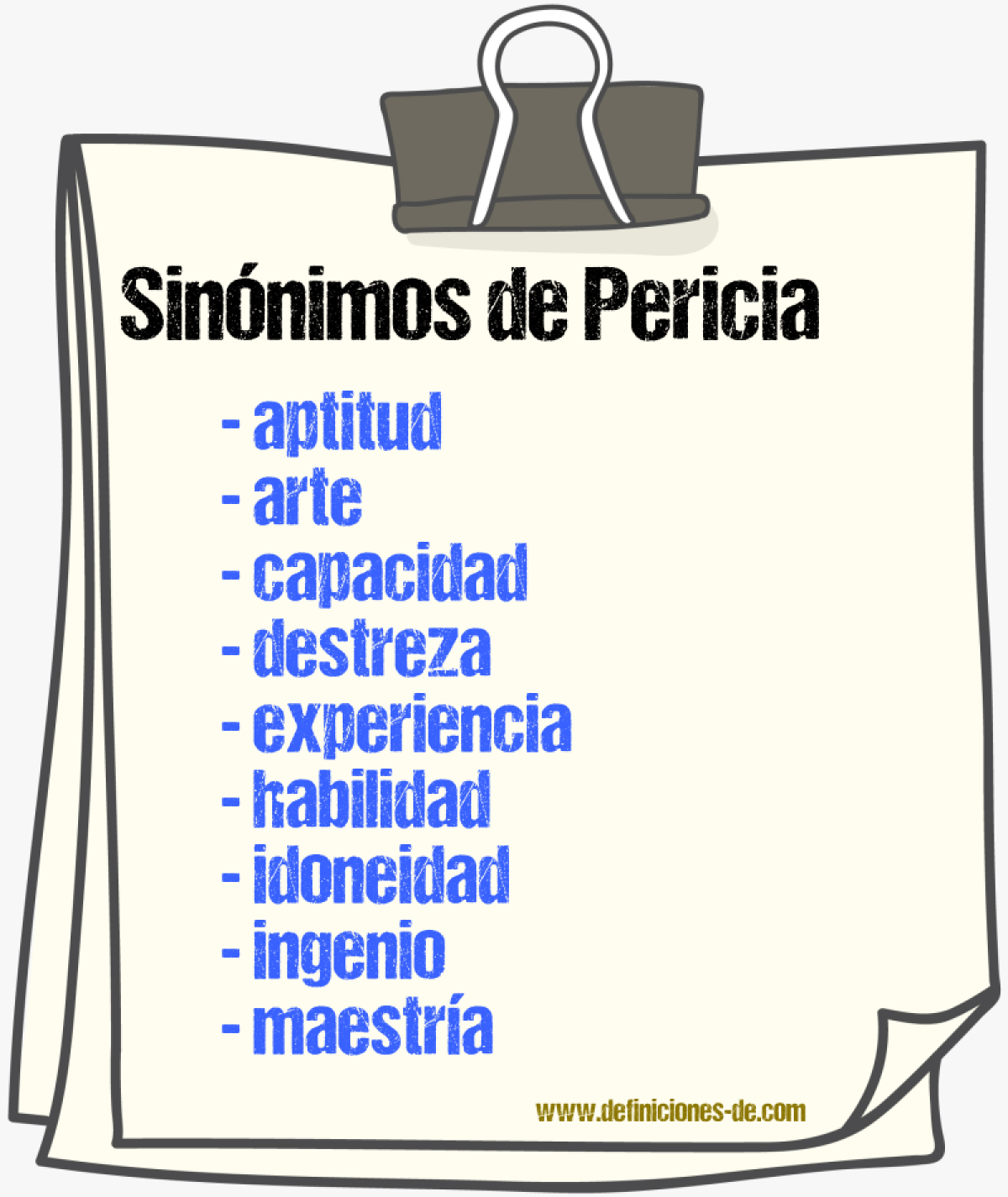 Sinnimos de pericia