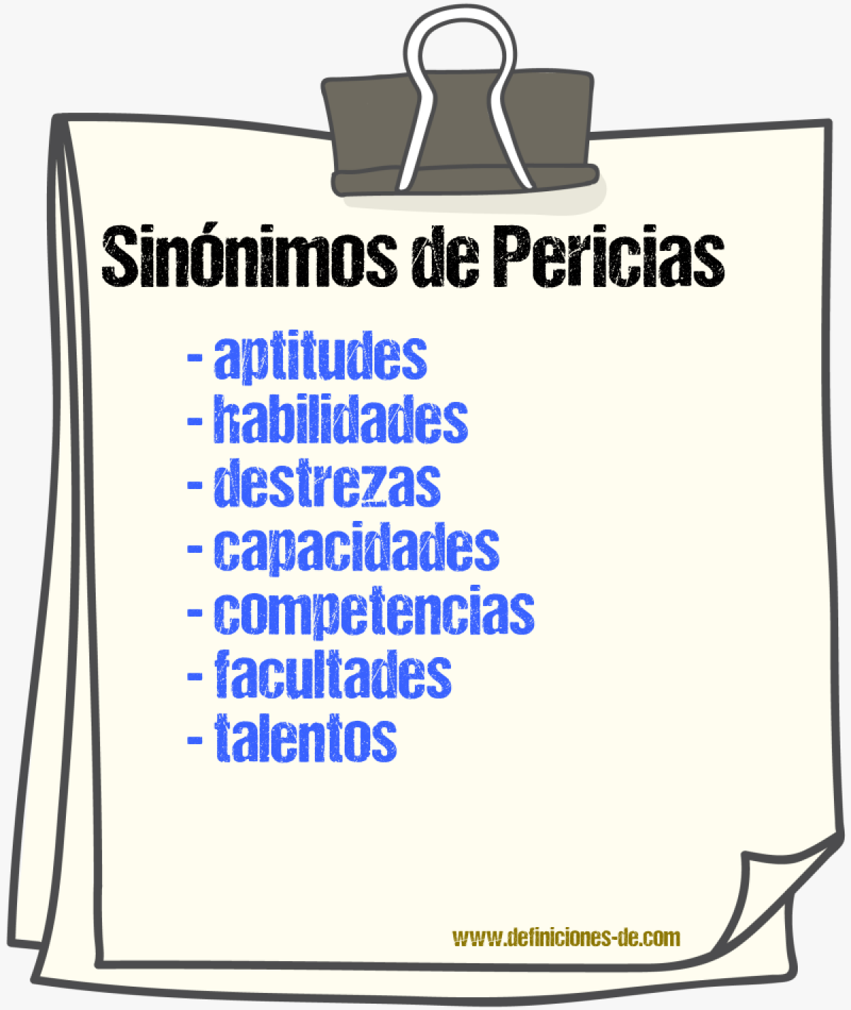 Sinónimos de pericias
