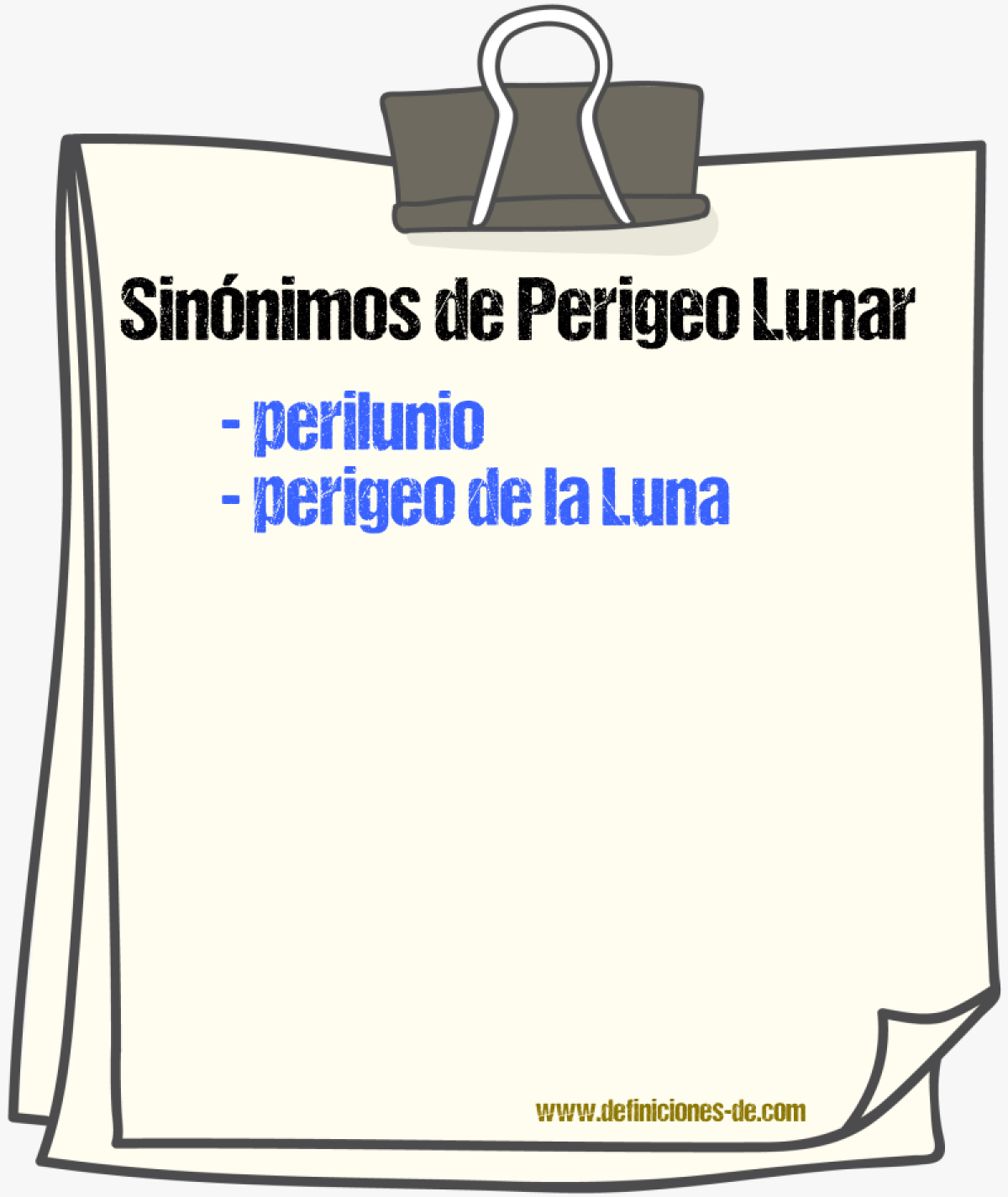 Sinónimos de perigeo lunar