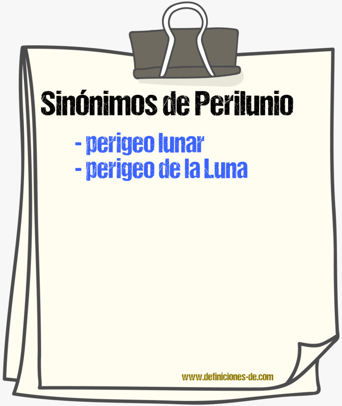 Sinónimos de perilunio
