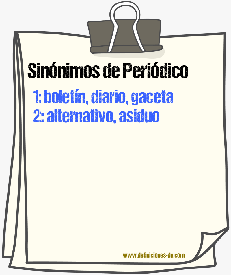 Sinnimos de peridico