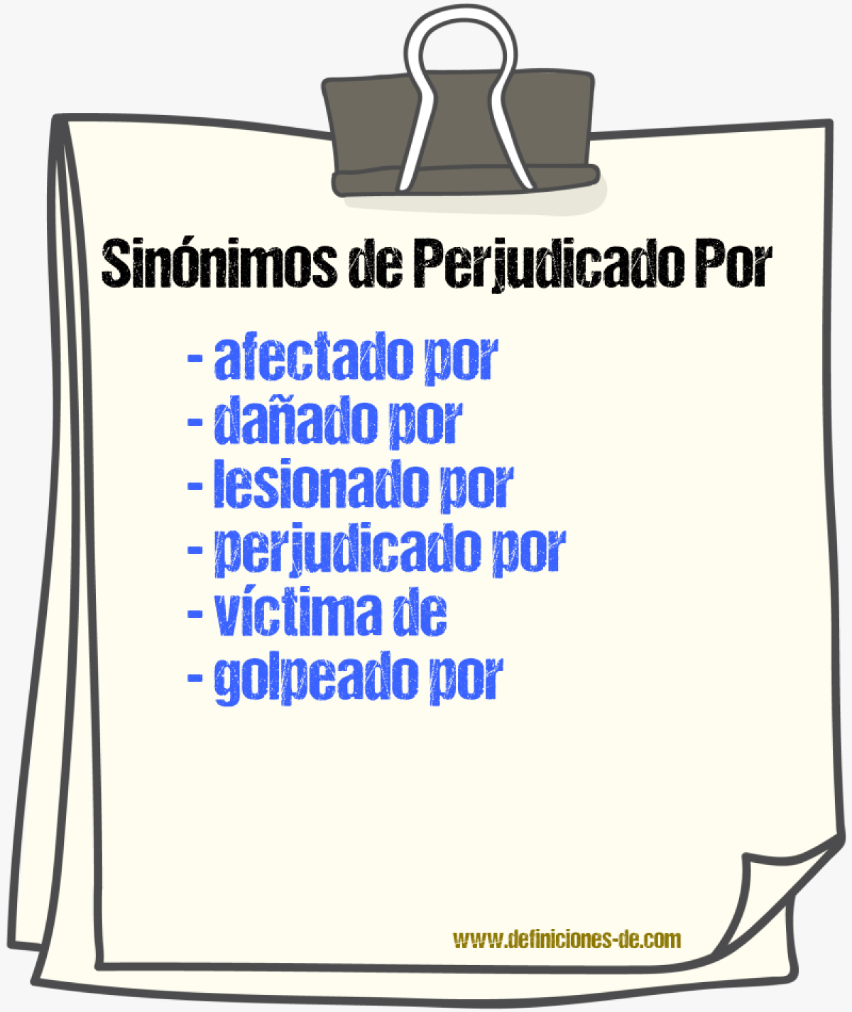 Sinónimos de perjudicado por