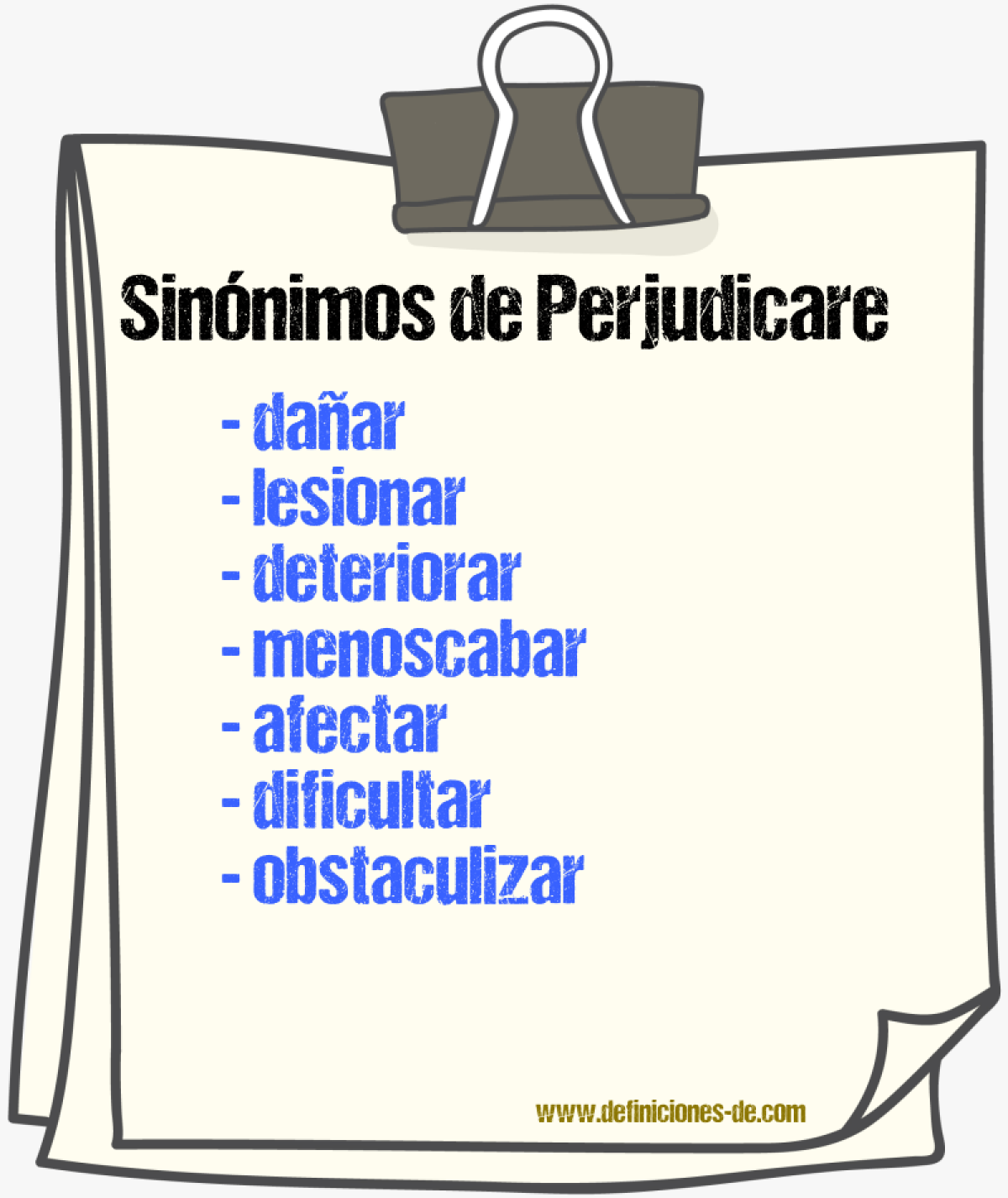 Sinónimos de perjudicare