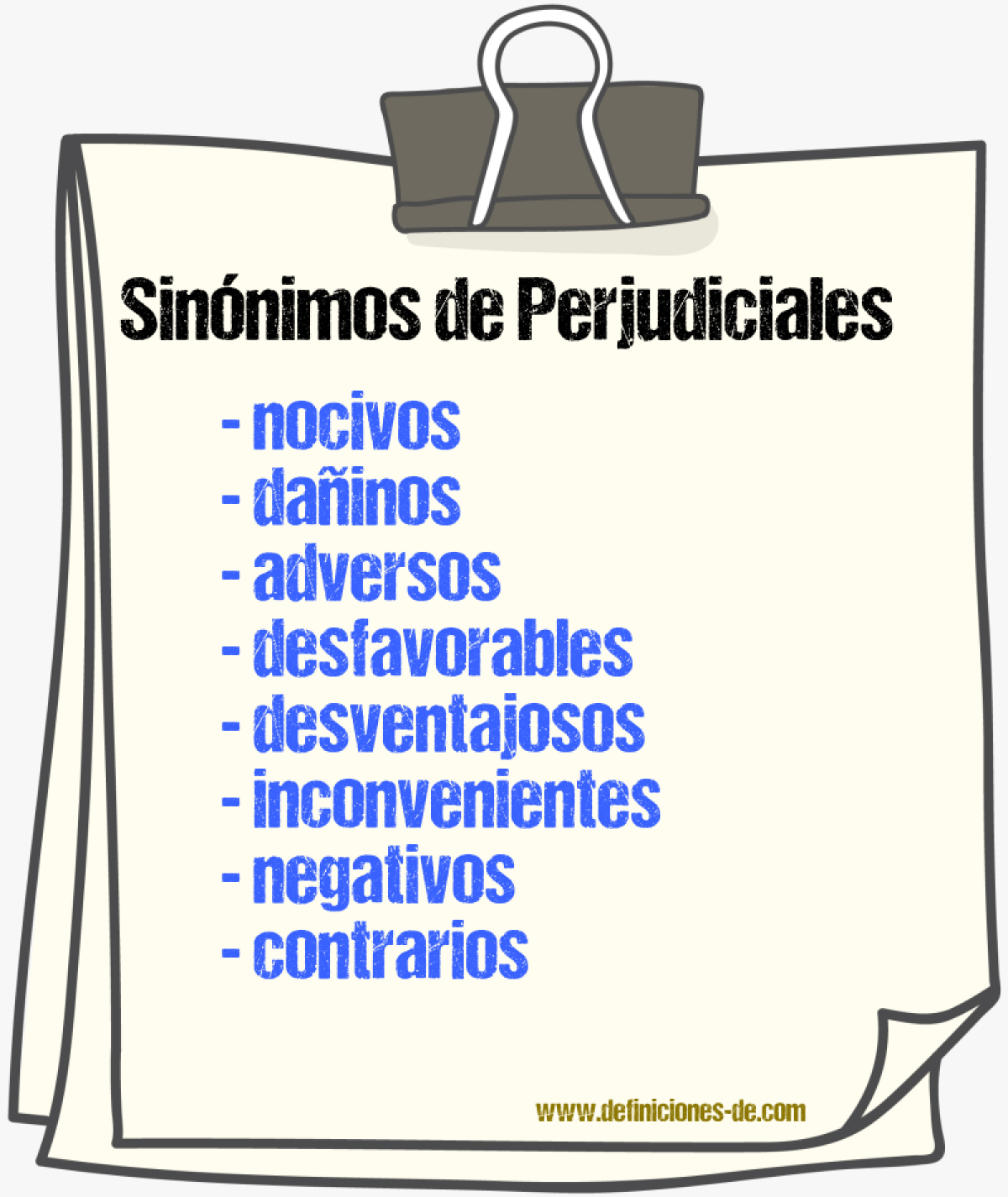 Sinónimos de perjudiciales