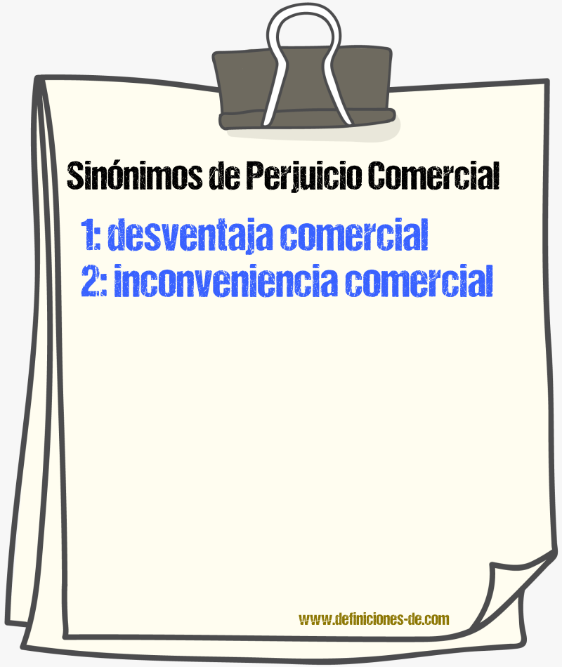 Sinónimos de perjuicio comercial