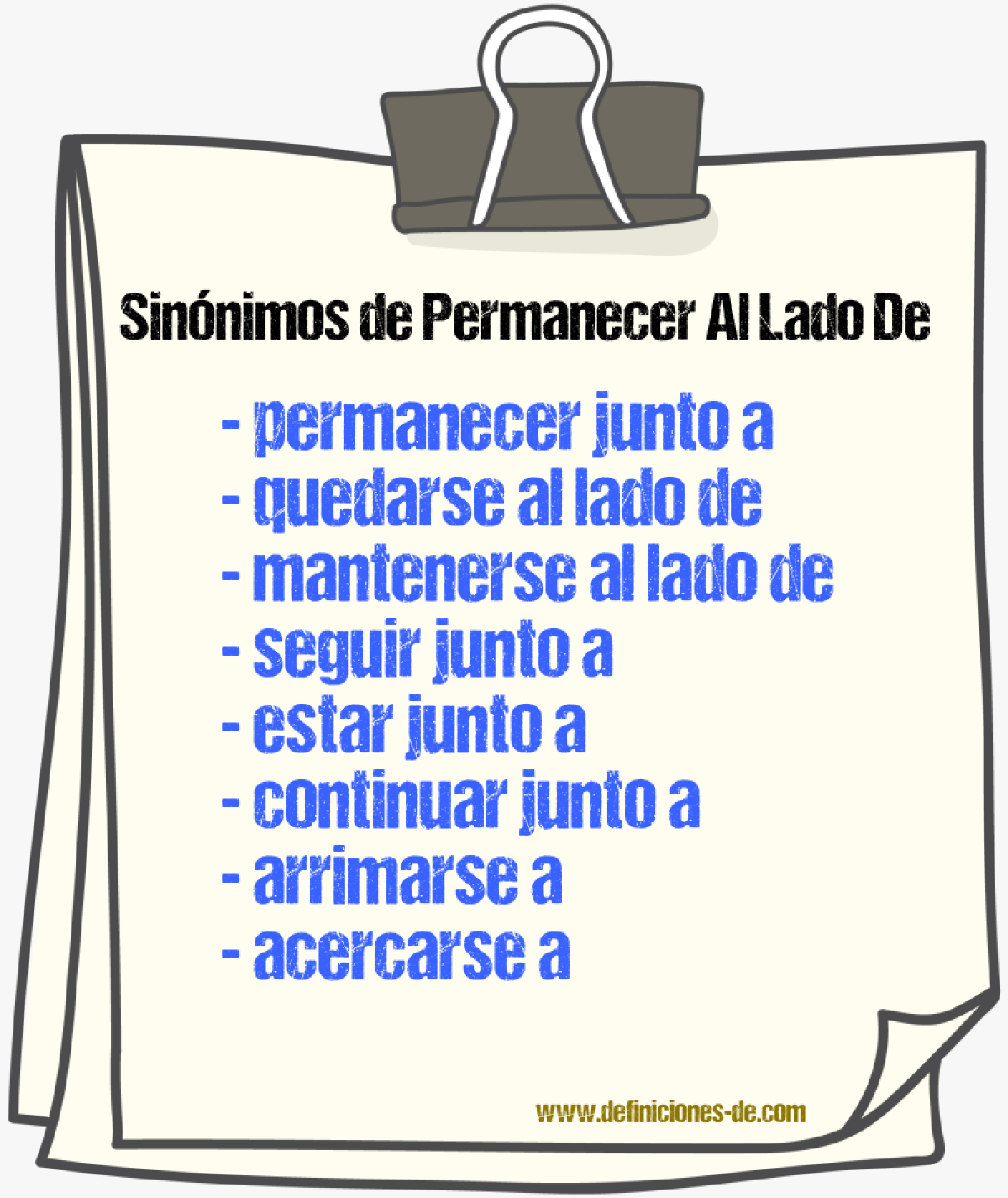 Sinónimos de permanecer al lado de