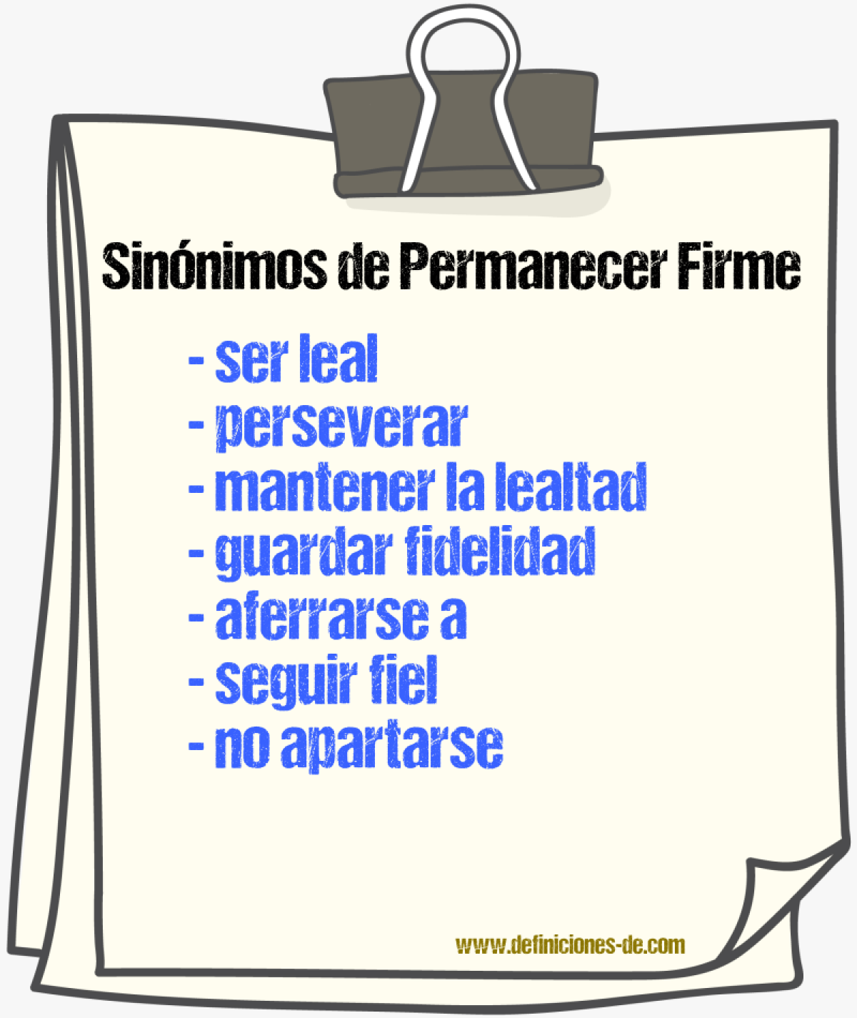 Sinónimos de permanecer firme