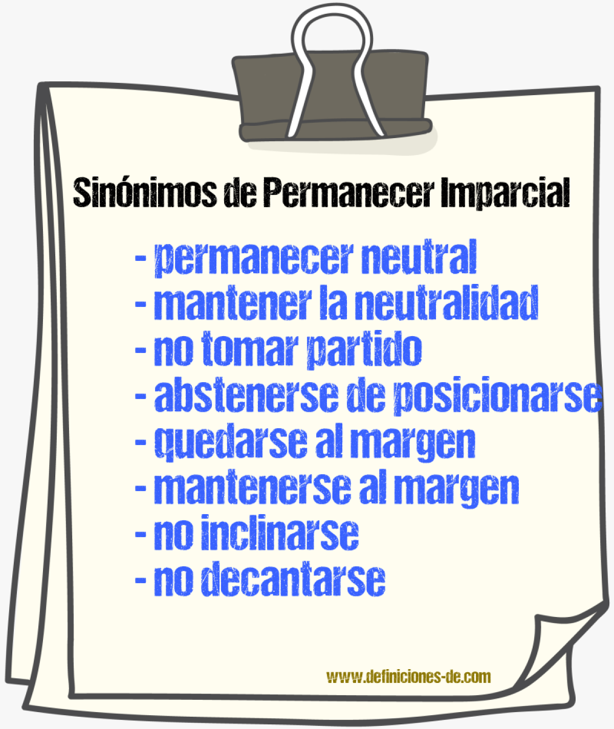 Sinónimos de permanecer imparcial