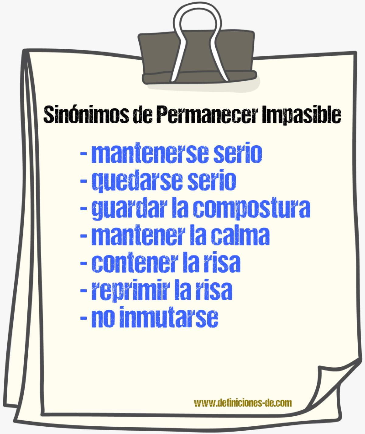 Sinónimos de permanecer impasible