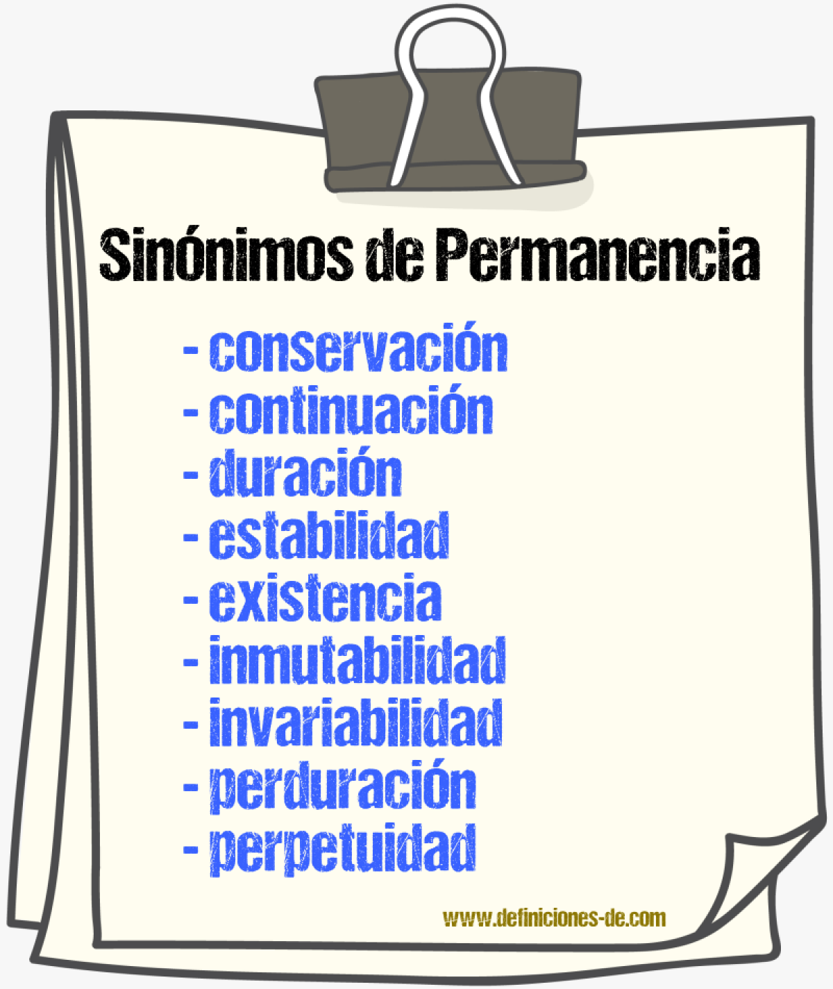 Sinnimos de permanencia