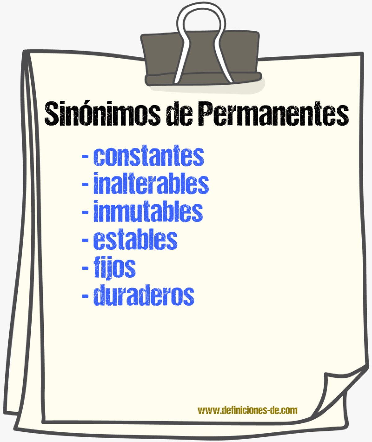 Sinónimos de permanentes