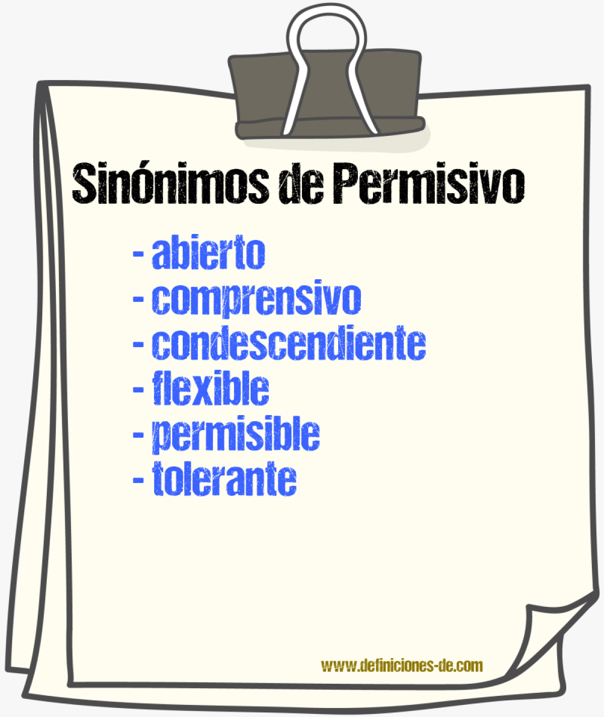 Sinnimos de permisivo