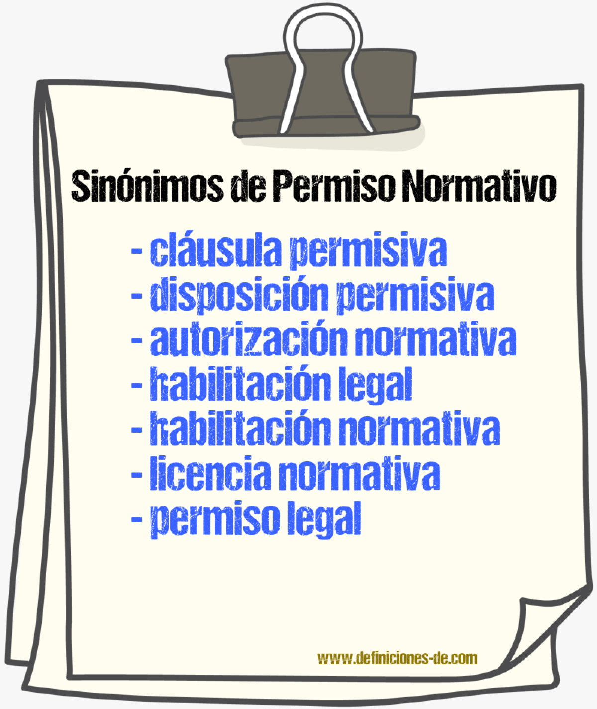 Sinónimos de permiso normativo
