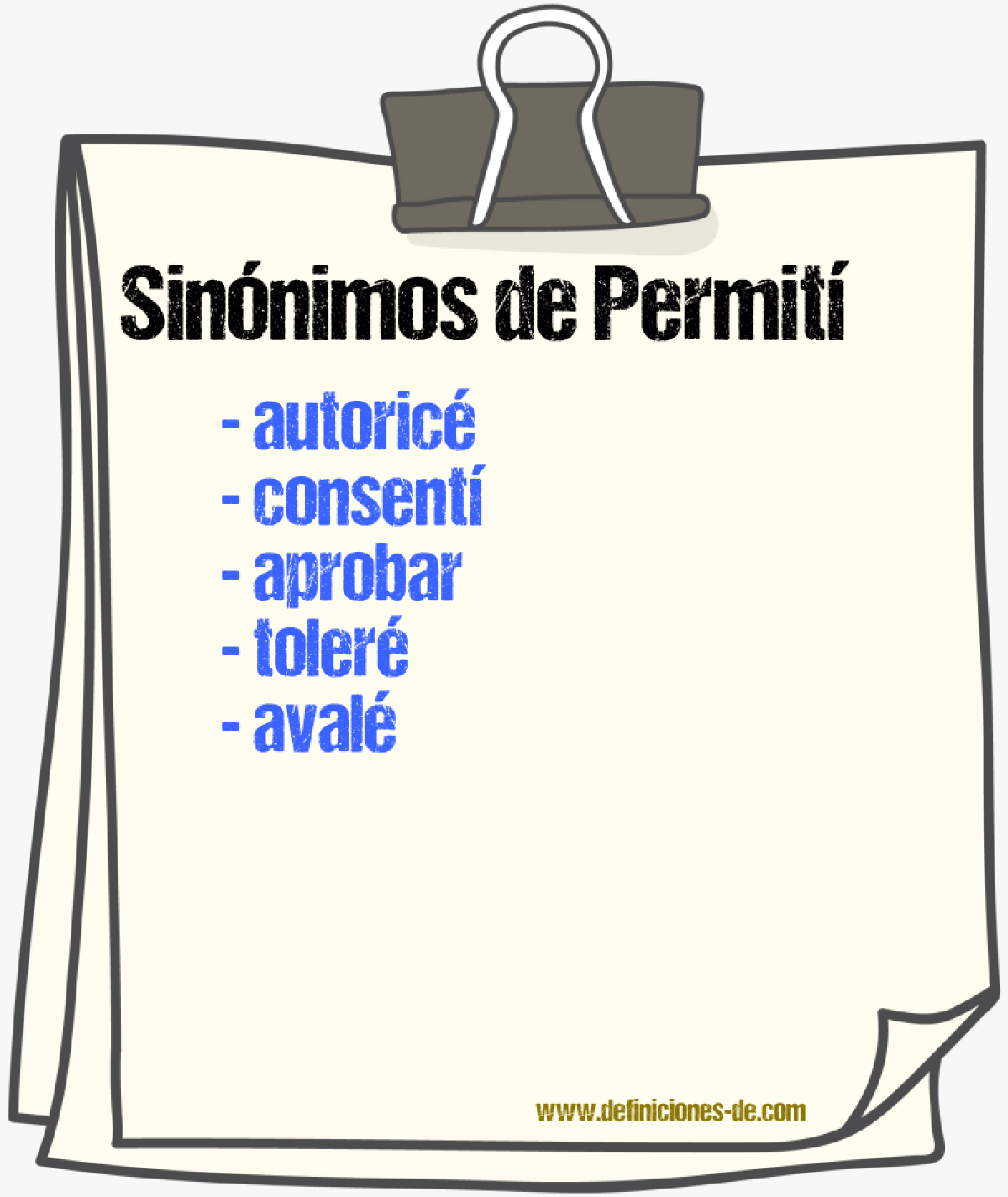 Sinónimos de permití