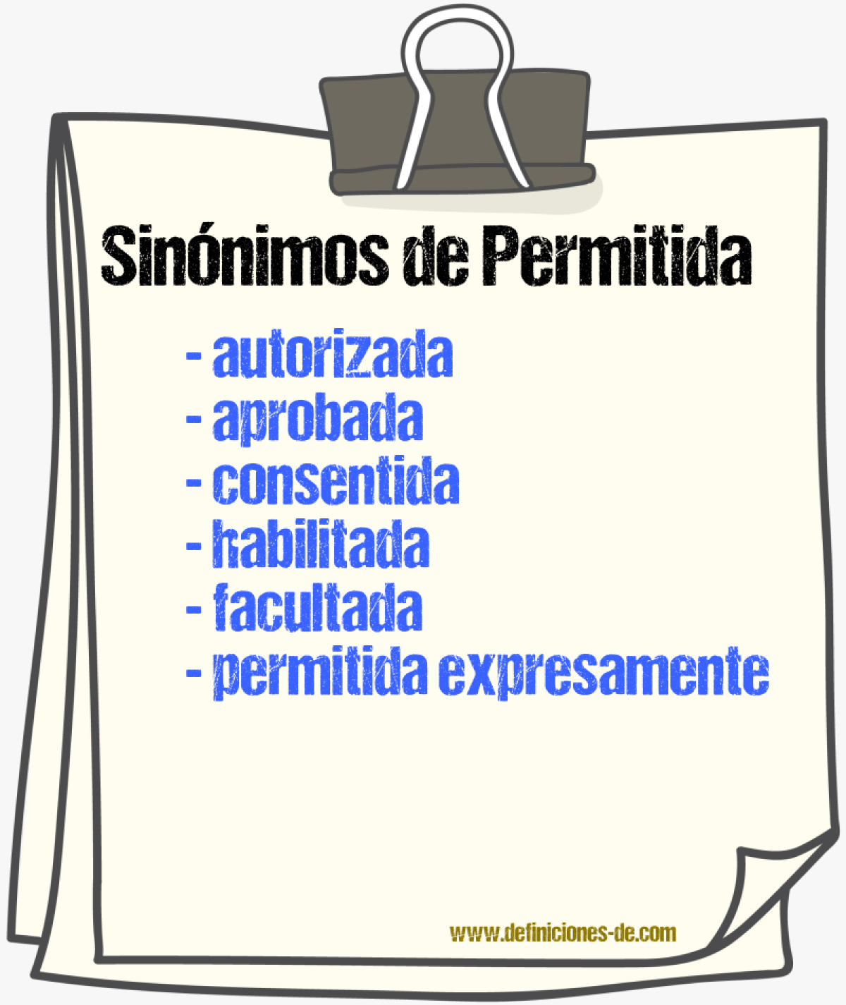 Sinónimos de permitida