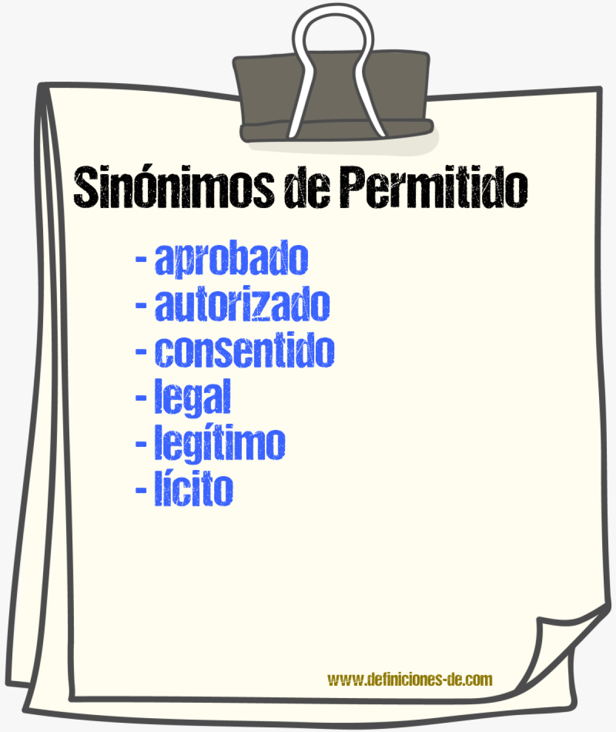 Sinnimos de permitido