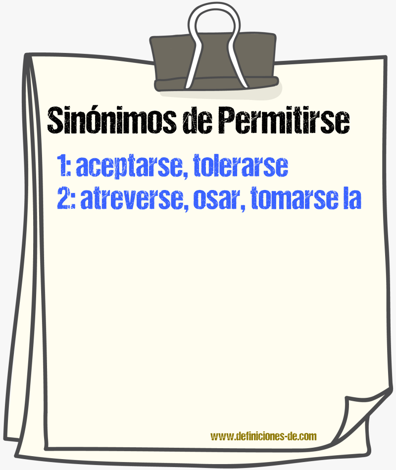Sinónimos de permitirse