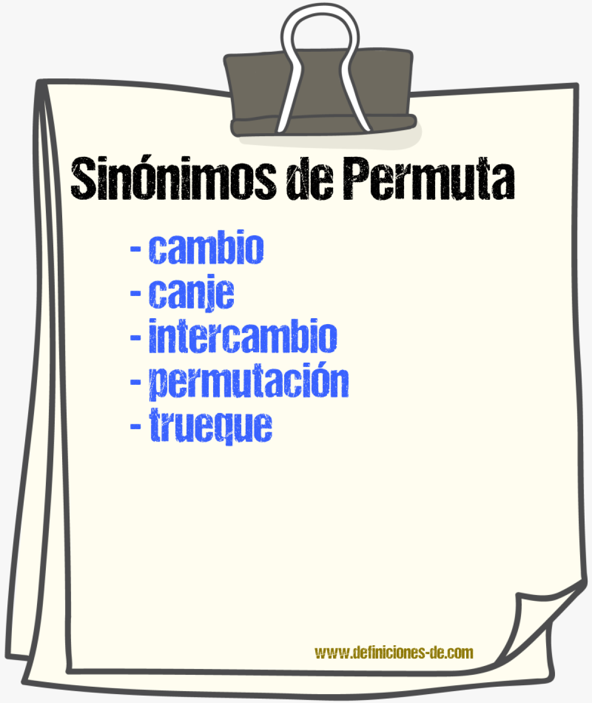 Sinnimos de permuta