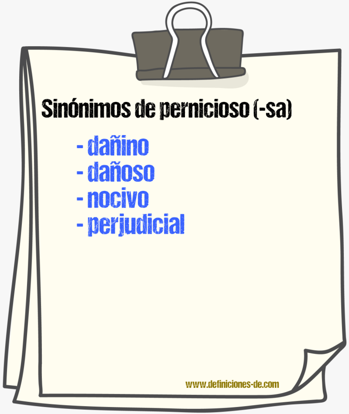 Sinnimos de pernicioso