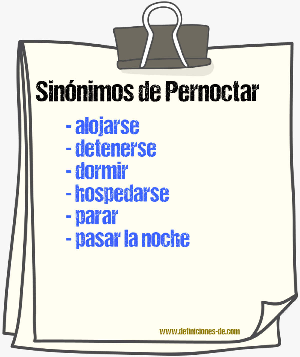 Sinnimos de pernoctar