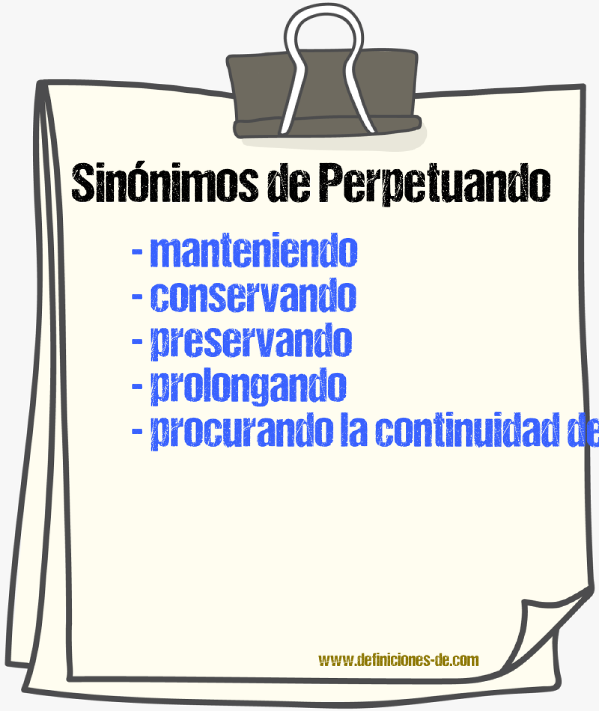 Sinónimos de perpetuando
