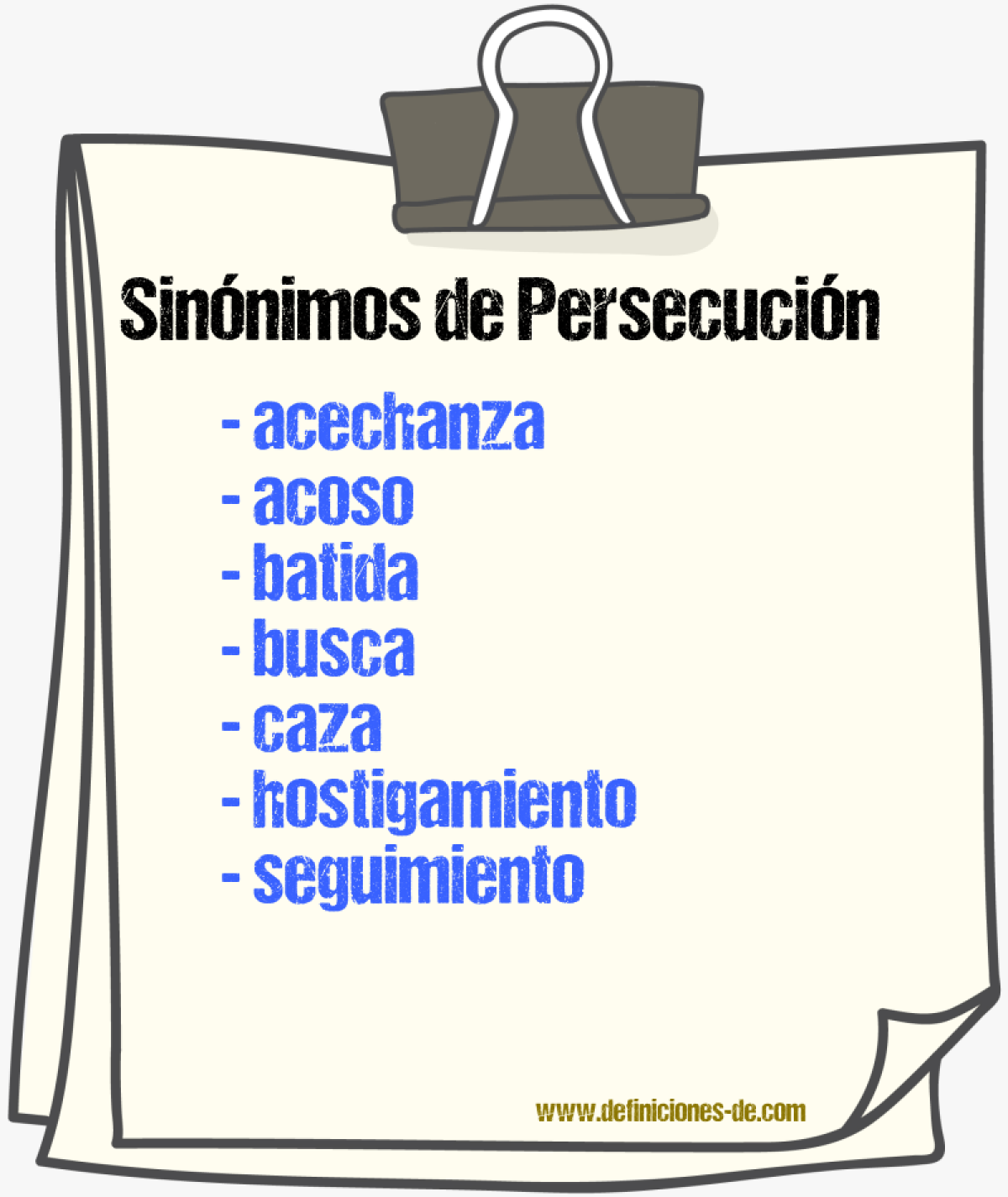 Sinnimos de persecucin