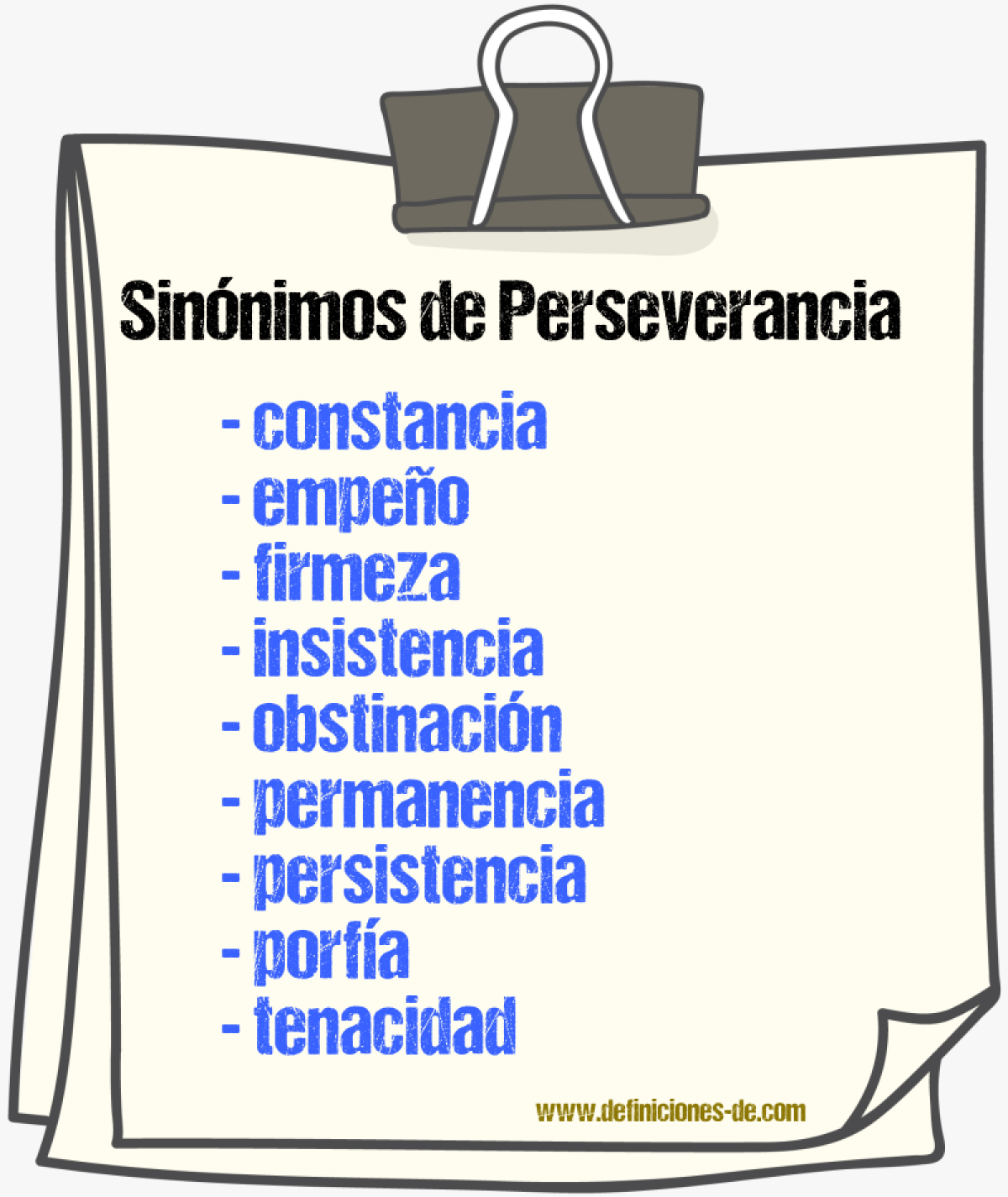 Sinnimos de perseverancia