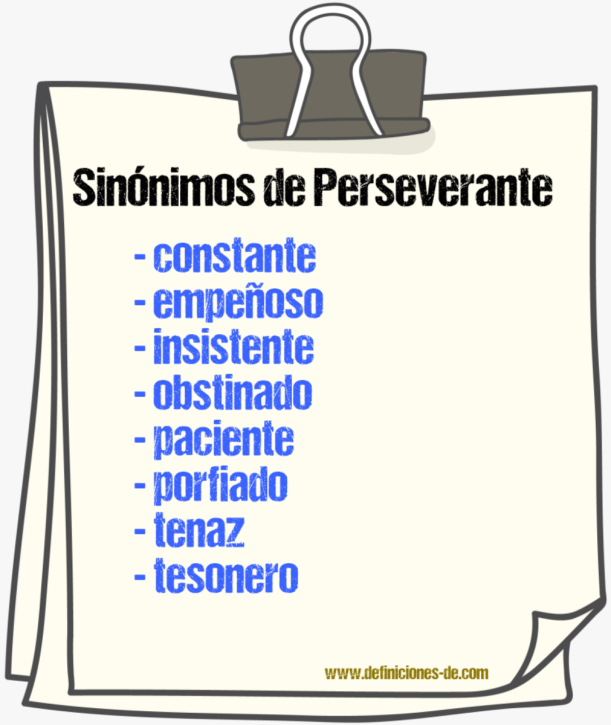 Sinnimos de perseverante