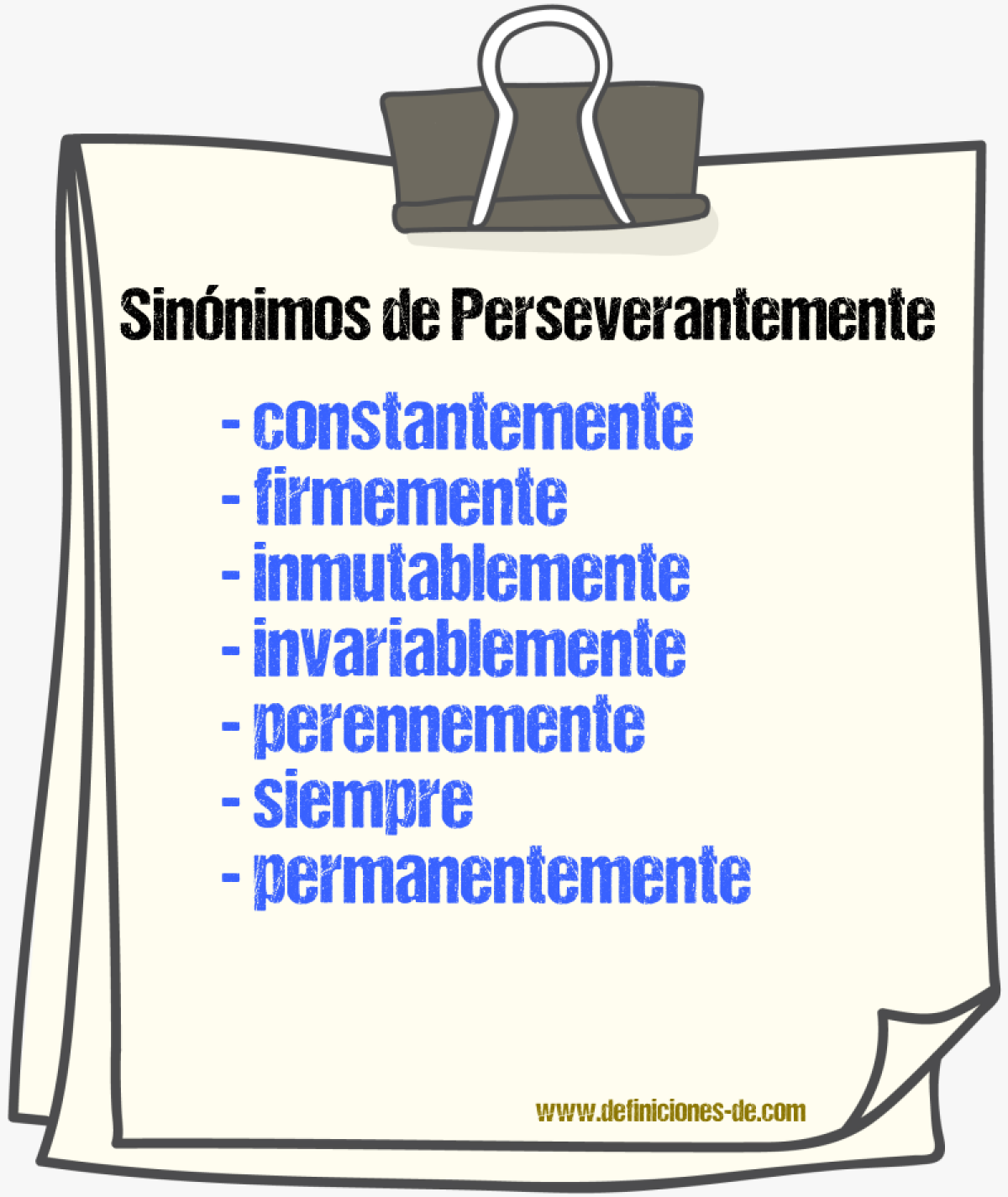 Sinnimos de perseverantemente