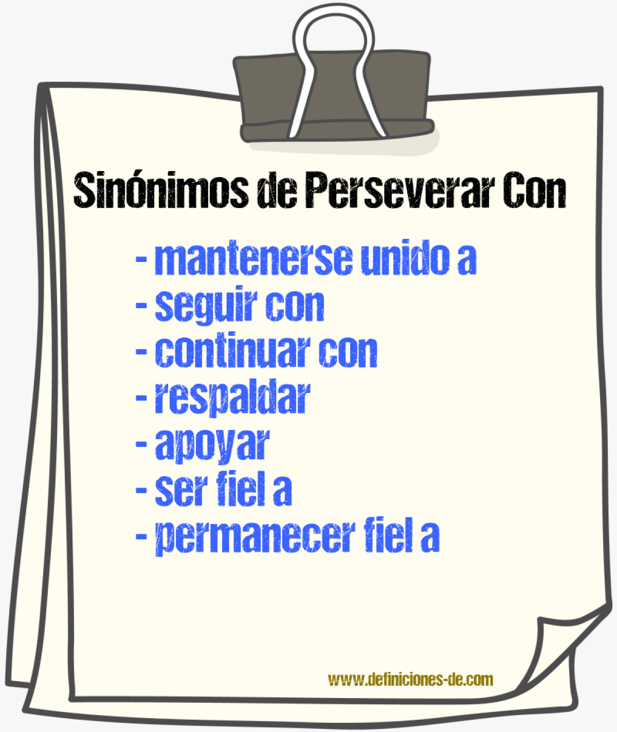 Sinónimos de perseverar con