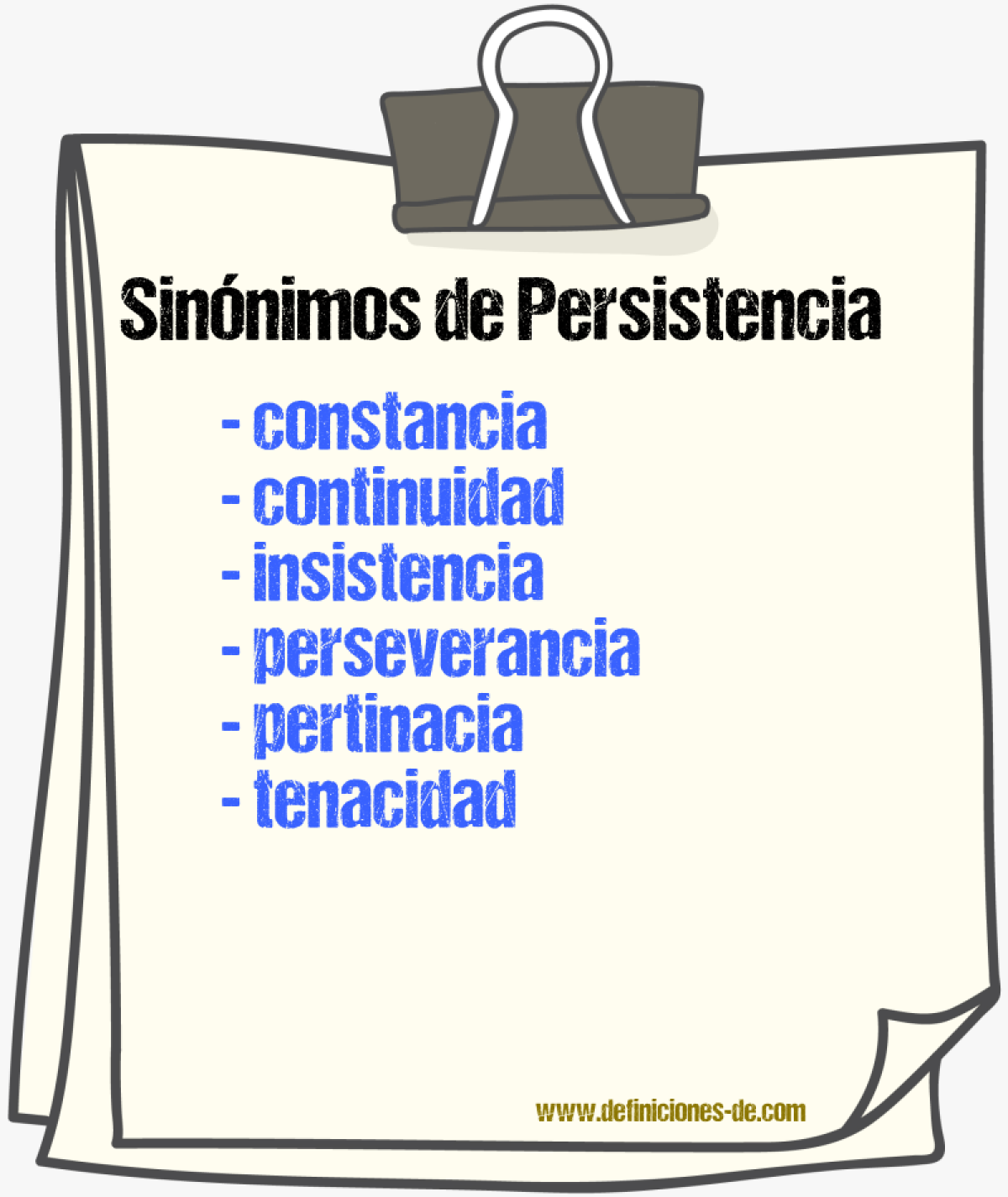 Sinnimos de persistencia