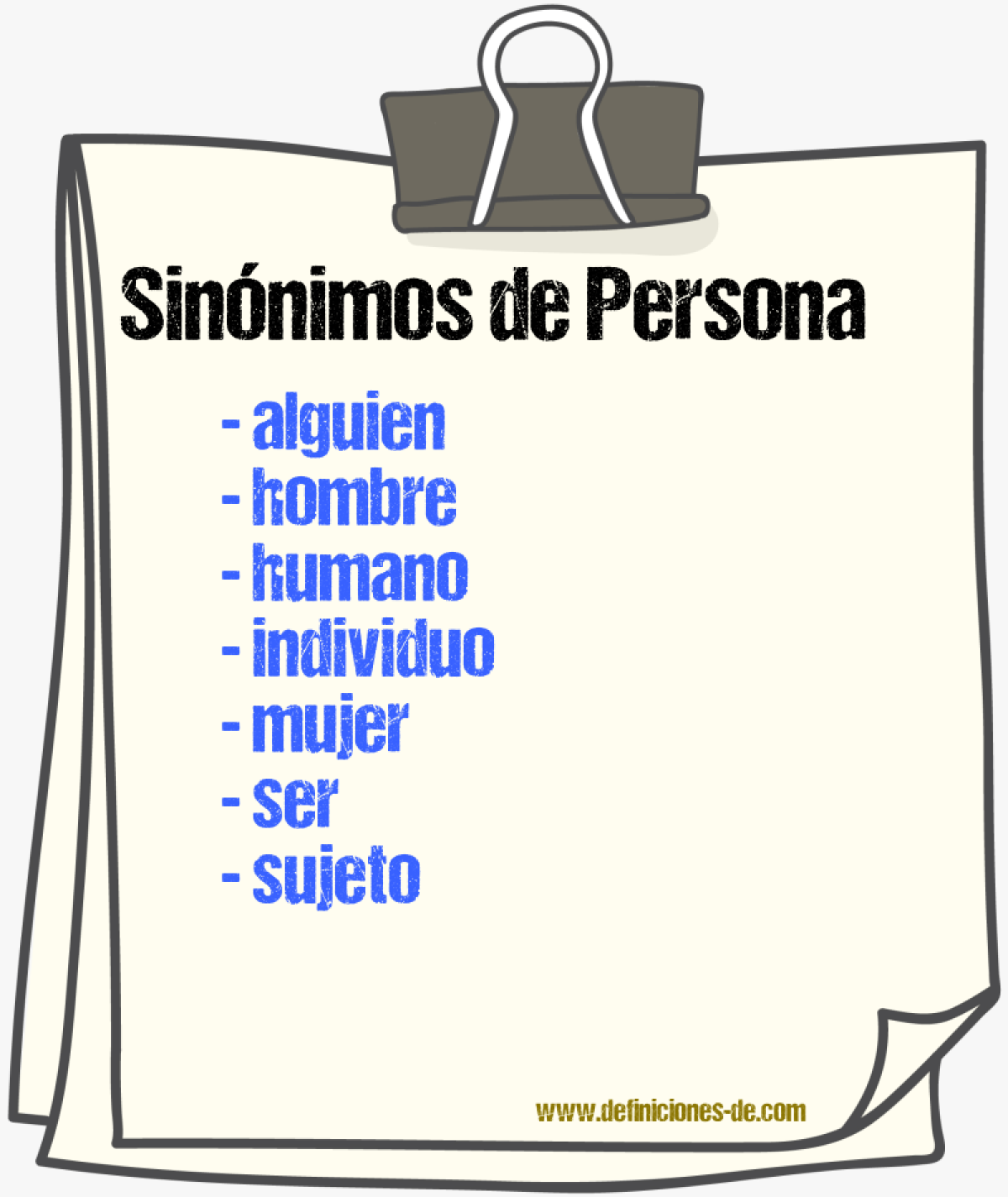 Sinónimos de persona