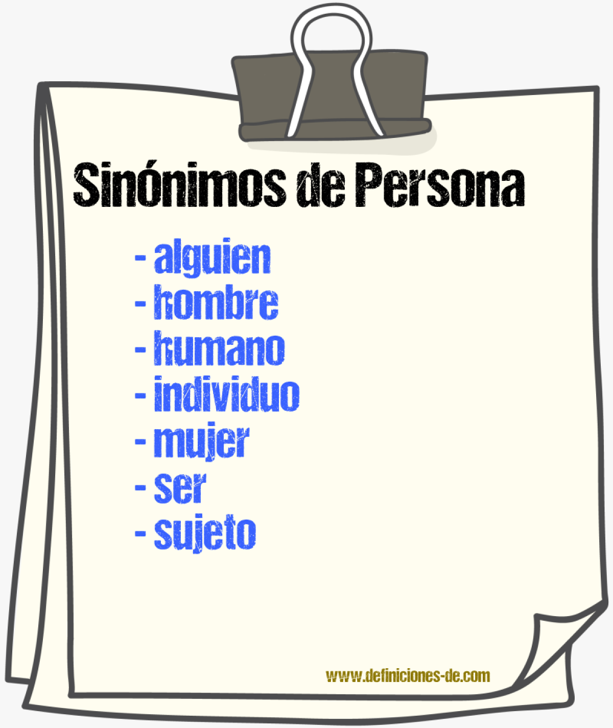 Sinnimos de persona