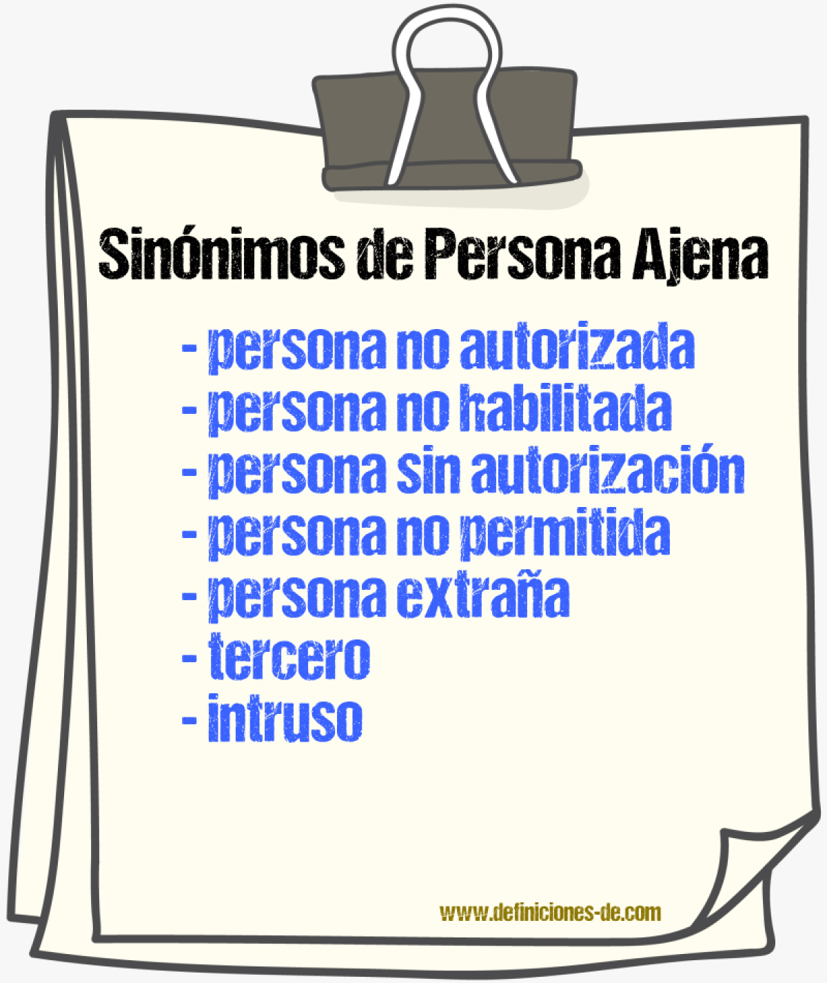 Sinónimos de persona ajena