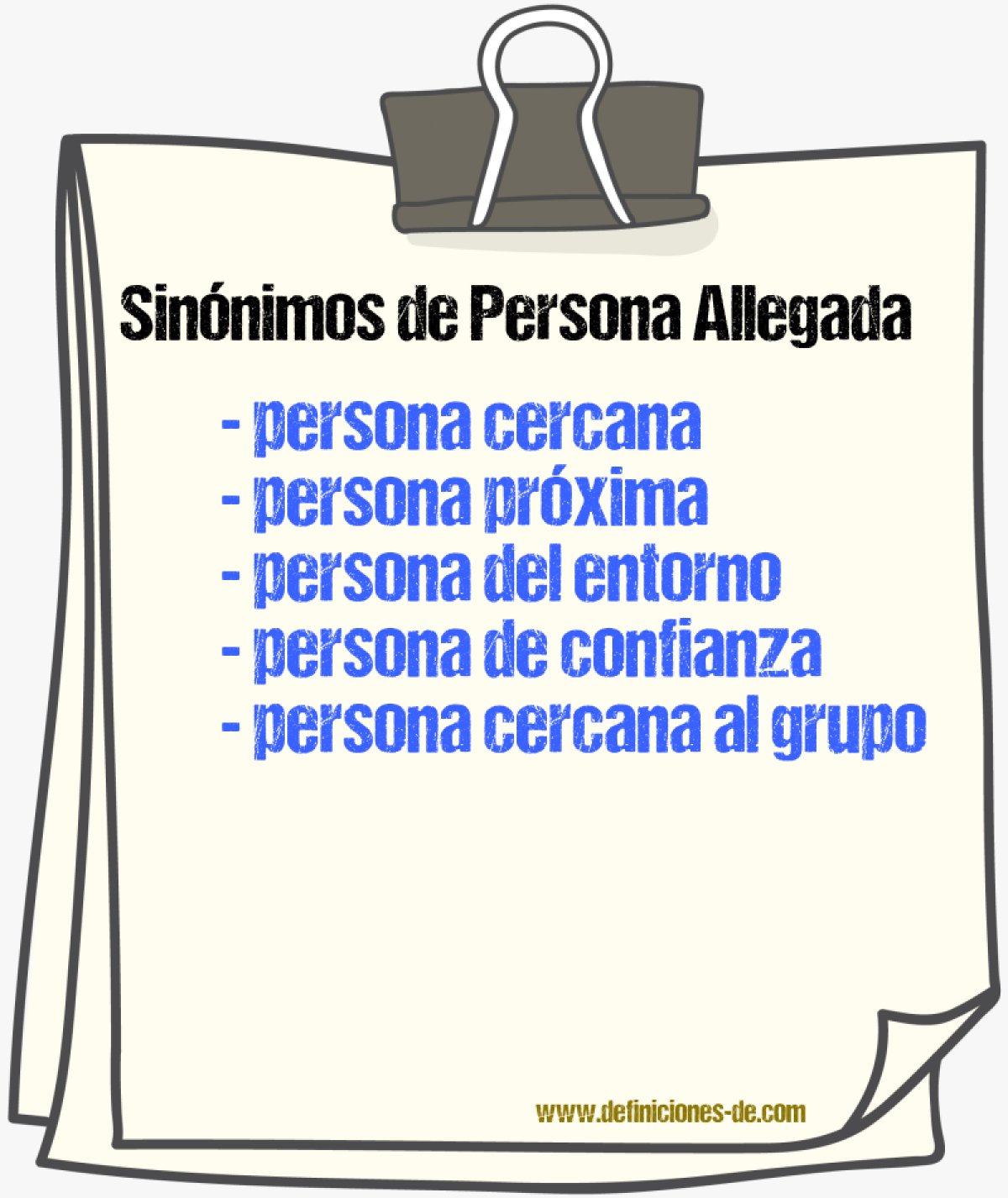 Sinónimos de persona allegada