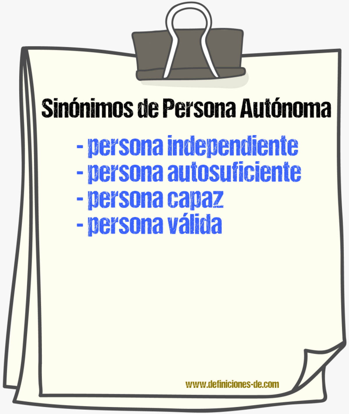 Sinónimos de persona autónoma