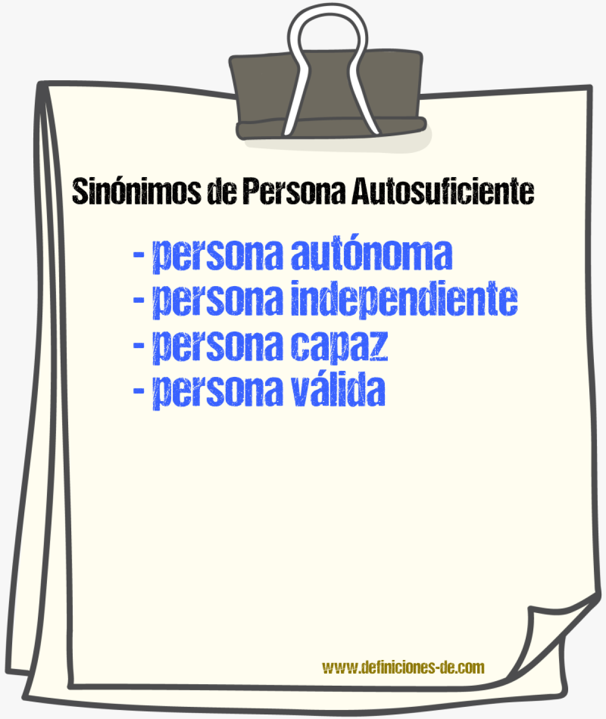 Sinónimos de persona autosuficiente