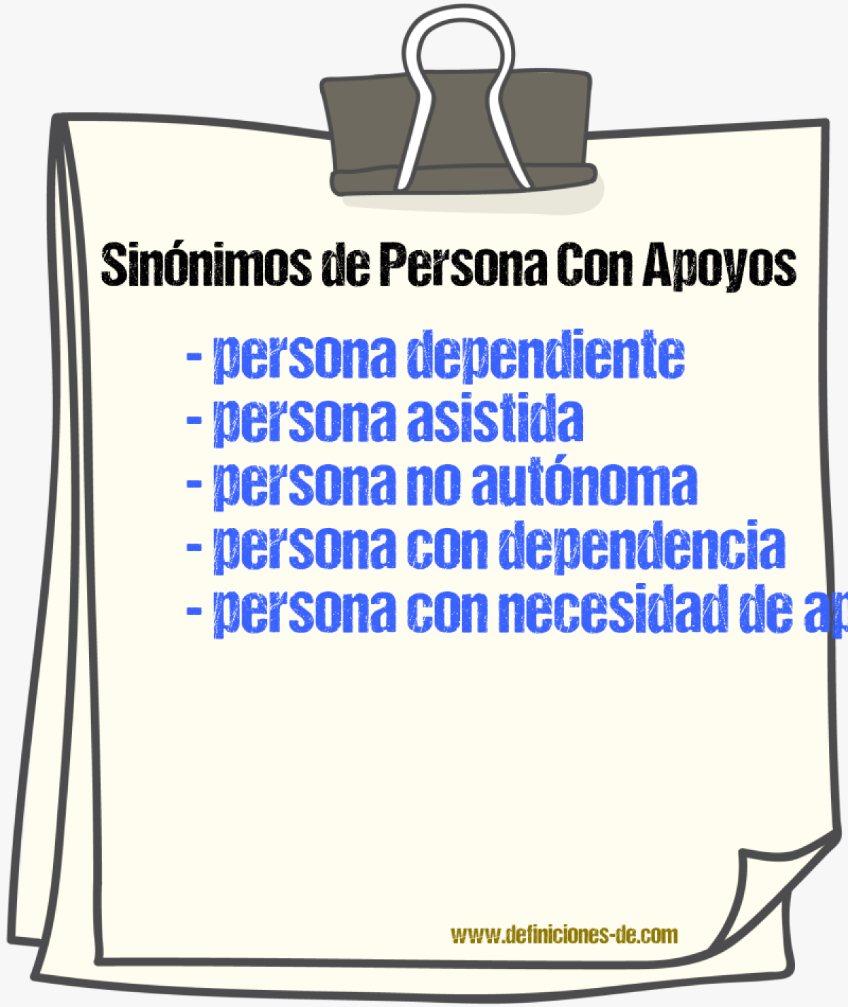 Sinónimos de persona con apoyos