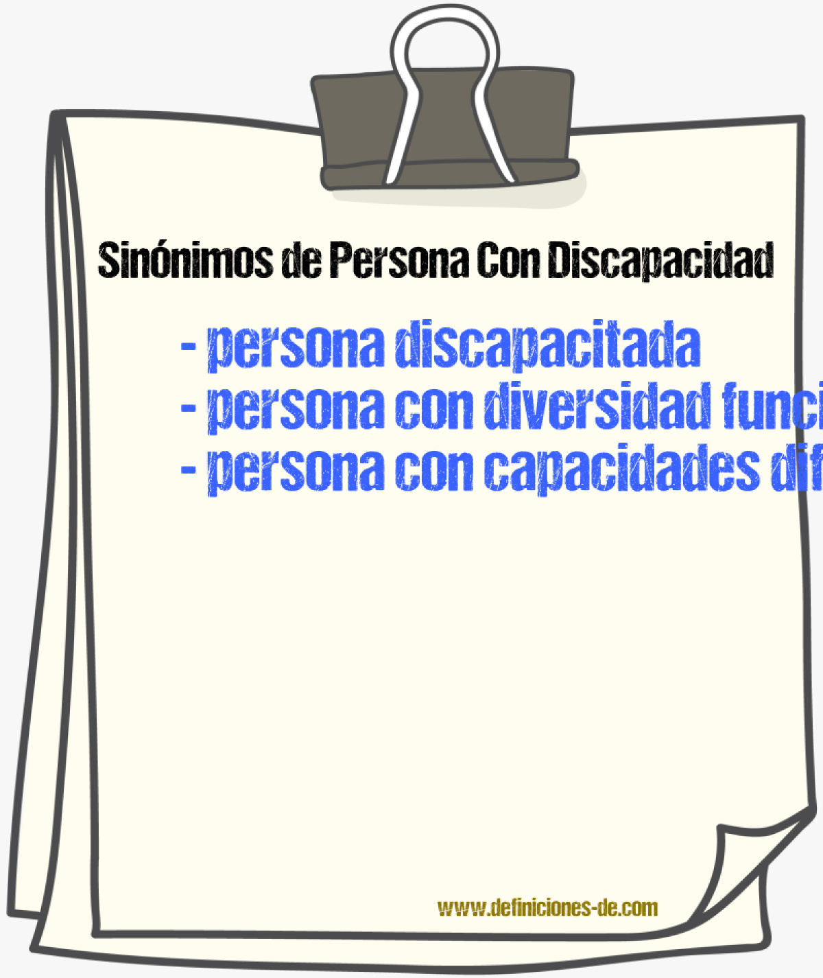 Sinónimos de persona con discapacidad