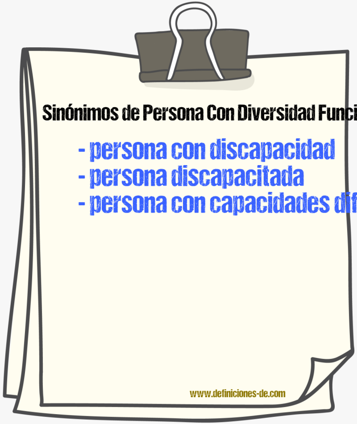 Sinónimos de persona con diversidad funcional